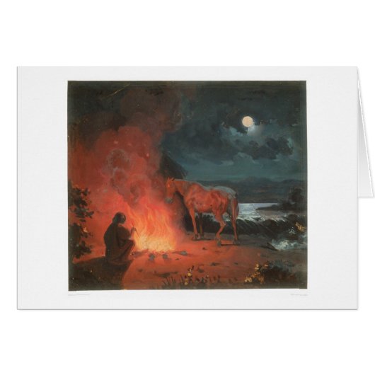 Indian by a Campfire (0744A) Cards (Front Horizontal)