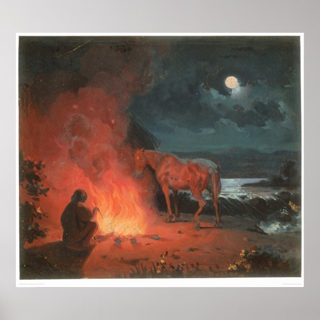 Indian by a Campfire (0744A) Poster (Front)