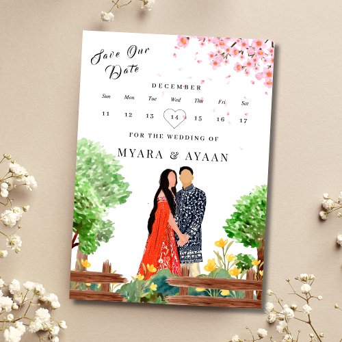 Indian calendar save the date template