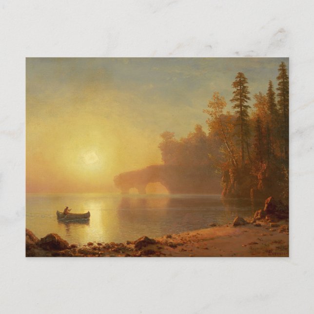 Indian Canoe by Albert Bierstadt Postcard (Front)