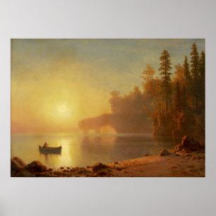 Indian Canoe by Albert Bierstadt Poster