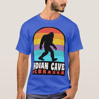 Indian Cave State Park Nebraska Bear Badge T-Shirt