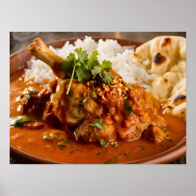 Indian Chicken Tikka Masala Curry Meal Poster (Front)