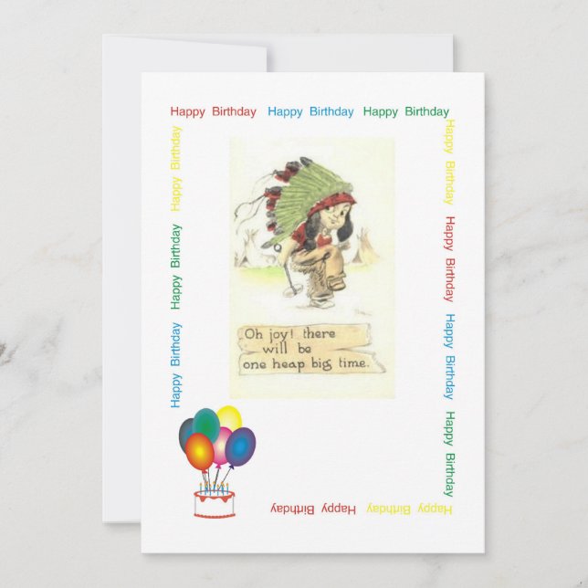 Indian Chief Birthday Party Invitation (Front)
