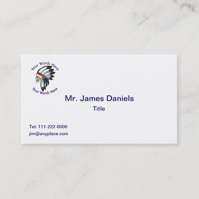 Indian Chief Business Card (Front)