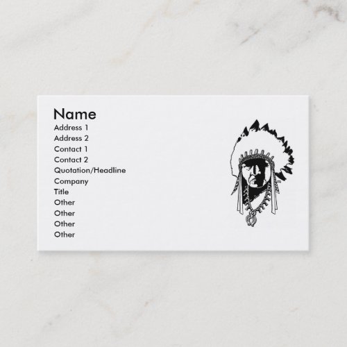 Indian Chief Business Card