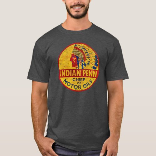 Indian Chief Gasoline Vintage Emblem T_Shirt