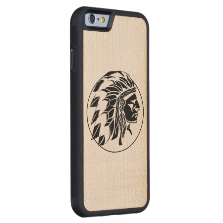Indian Chief Head Carved Maple Iphone 6 Bumper Case