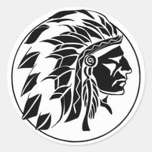 Indian Chief Head Classic Round Sticker