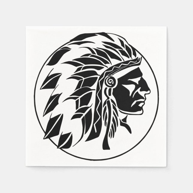 Indian Chief Head Paper Napkins (Front)