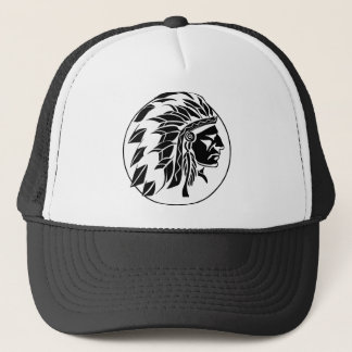 Indian Chief Head Trucker Hat