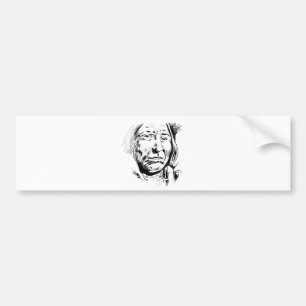 Indian Chief Ink Sketch Motivational Bumper Sticker
