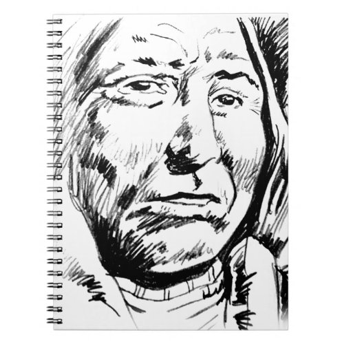 Indian Chief Ink Sketch Motivational Notebook