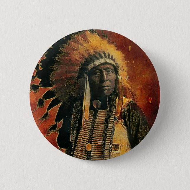 Indian_Chief Pinback Button (Front)