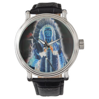 Indian Chief printed digital art custom watches