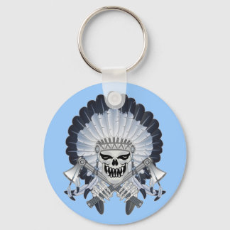 Indian Chief Skull Keychain