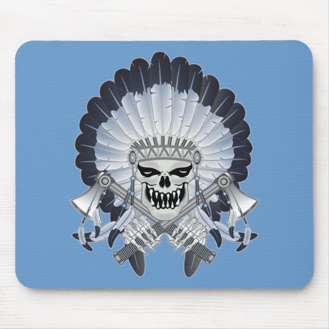 Indian Chief Skull Mouse Pad (Front)