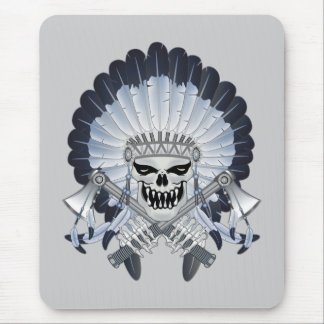 Indian Chief Skull Mouse Pad
