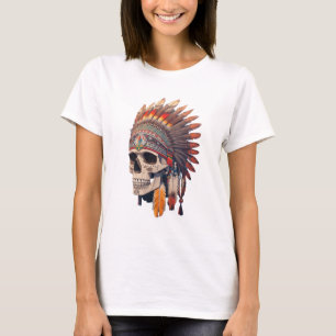 Indian Chief Skull Native American Skull T-Shirt