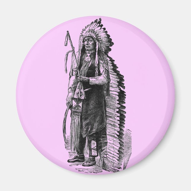 Indian Chief Sticker Magnet (Front)