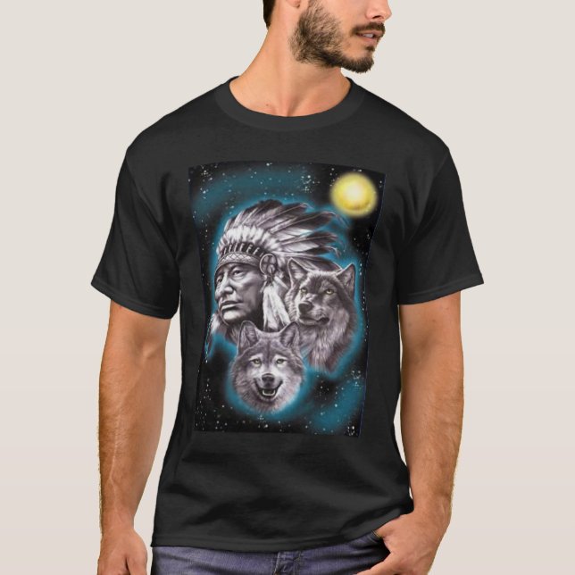 Indian Chief & Wolves Shirt (Front)