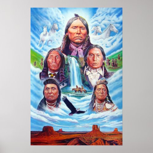 Indian Chiefs Native Americans by Serdar Hizli Poster