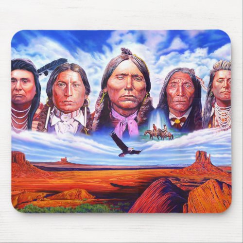 Indian Chiefs Native Americans Painting Custom Mouse Pad