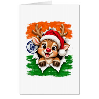 Indian Christmas Reindeer Card