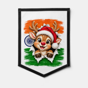 Indian Christmas Reindeer Pennant