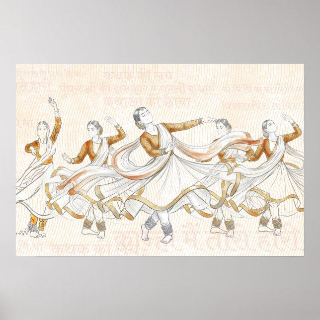 Indian Classical Dance Stage Wall Art – Kathak (Front)
