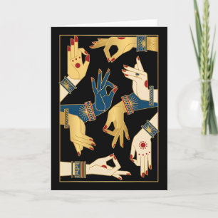 Indian Clical Dance Mudras Bharatanatyam Spiritual Card