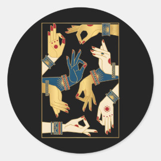 Indian Clical Dance Mudras Bharatanatyam Spiritual Classic Round Sticker