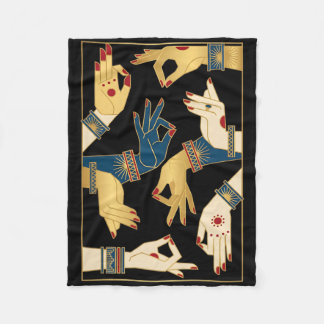Indian Clical Dance Mudras Bharatanatyam Spiritual Fleece Blanket