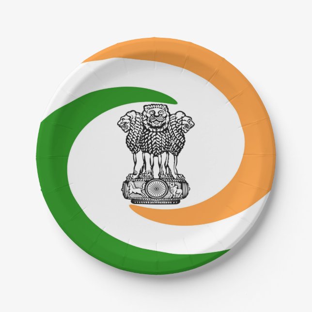Indian Coat of arms Paper Plates (Front)