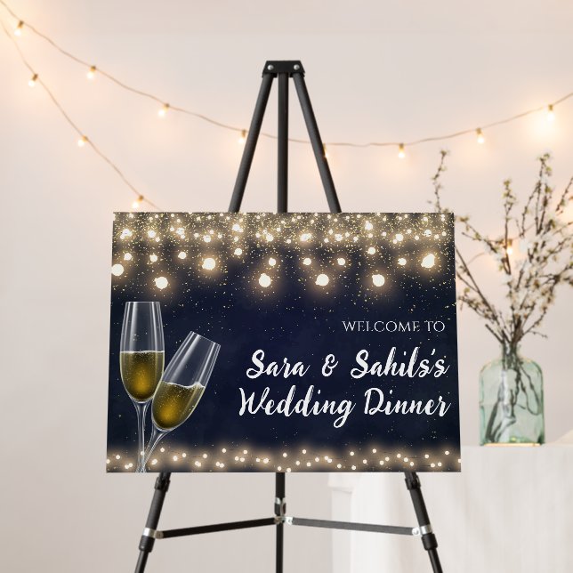 Indian Cocktail Party Welcome sign Wedding (In Situ (Stand))