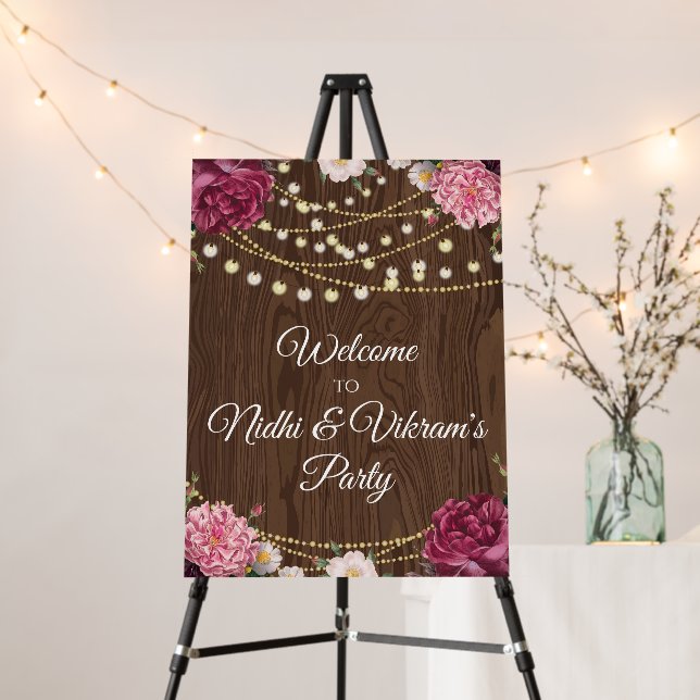 Indian Cocktail Welcome Sign as Indian Party signs (In Situ (Stand))