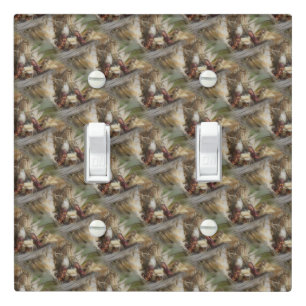 Indian Colored Corn In Wicker Basket Fall Pattern Light Switch Cover