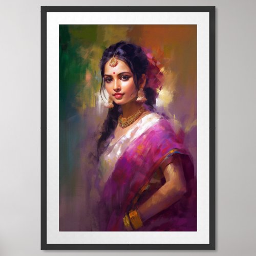 Indian Contemporary Figurative Painting Framed Art
