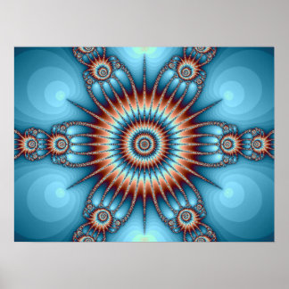 Indian Copper and Turquoise Fractal Print