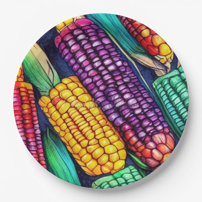Indian Corn Paper Plates (Front)