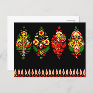 Indian Cotton Fabric Postcard