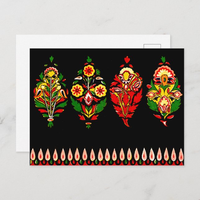 Indian Cotton Fabric  Postcard (Front/Back)