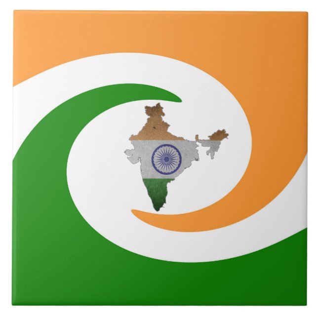 Indian country flag ceramic tile (Front)
