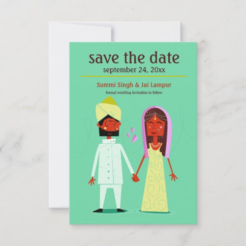 Indian Couple Save the Date Announcement