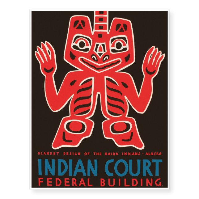 Indian Court, Federal Building Temporary Tattoos (Front)