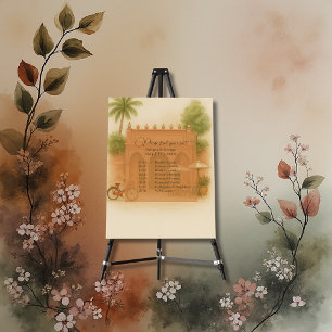 Indian Courtyard Destination wedding seating chart Foam Board