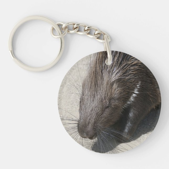 Indian Crested Porcupine Keychain (Front)