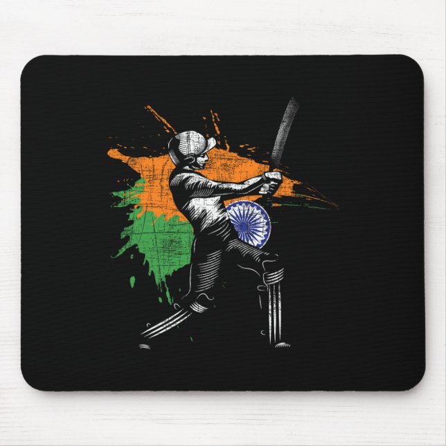 Indian Cricket Game - Cricketer Tsman Tting Cricke Mouse Pad (Front)