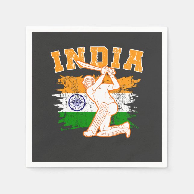 Indian Cricket Player Napkins (Front)