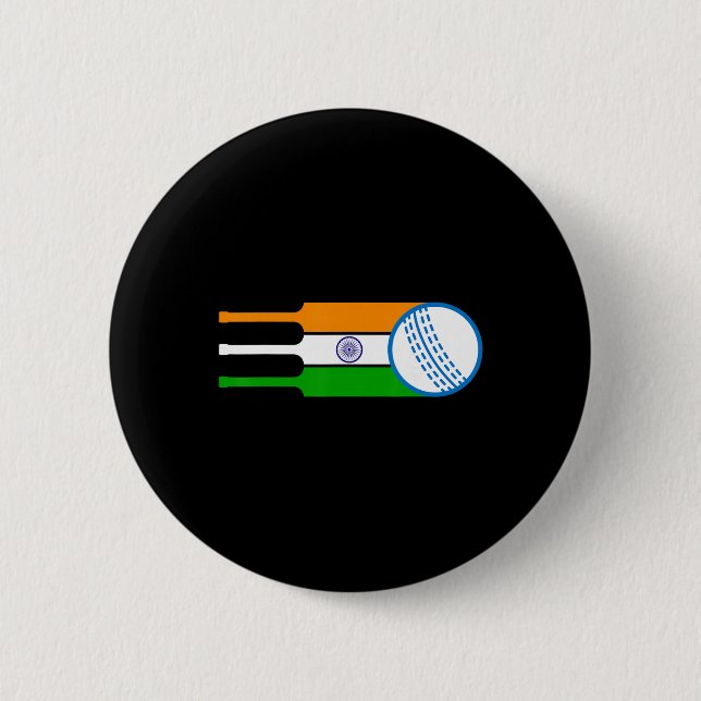 Indian Cricket Player Team Cricket Fans India Cric Button (Front)